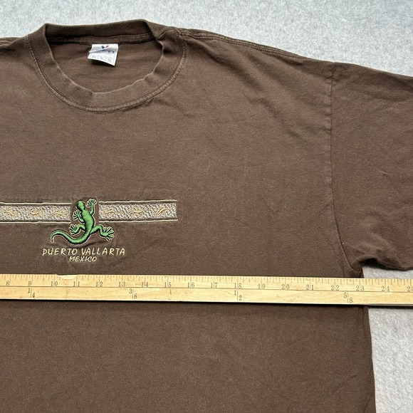 VTG Puerto Vallarta‎ Mexico Iguana Men's T-Shirt Size XL Embroidered Graphic - Picture 5 of 5